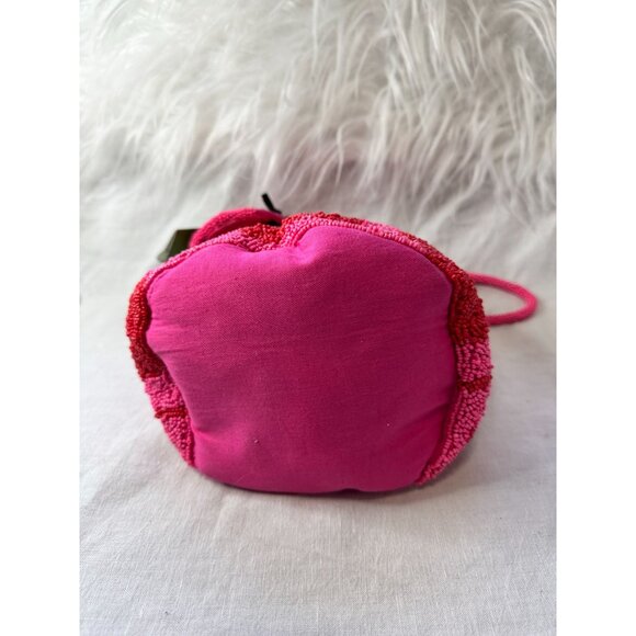 Kate Spade x Target Beaded Classic Rose‎ Pink and Red Drawstring Bucket Bag - Picture 9 of 9
